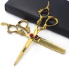 Gold 6 inch hair cutting and thinning scissors hair scissors set Merry Christmas (Satz)