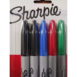 Sharpie Permanent Fine-Point Markers, Assorted Colors Pack Of 5