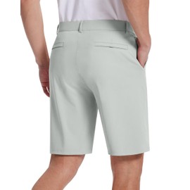 SERAMY Mens Golf Dress Shorts 9 Inch Inseam with 5 Pockets Stretch Lightweight Quick Dry Men's Flat Front Shorts for Work Casual Cool Grey 38