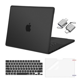 MOSISO Funda Compatible con MacBook Pro 16 Pulgadas Case 2025-2021 M4 M3 M2 M1 A3403 A3186 A2991 A2780 A2485,TPU Parachoques Carcasa Rígida&Cubierta de Teclado&Película de Pantalla&Tipo C,Negro