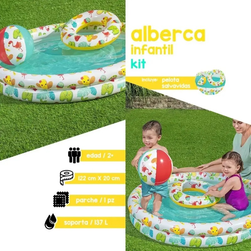 Alberca inflable redonda Bestway 51124 de 1.22m x 20cm 137L