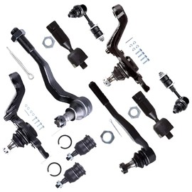 SCITOO 10pcs Front Suspension Kit Inner Outer Tie Rod End Sway Bar Link Lower Upper Ball Joint Fit 1995-2000 For Toyota For Tacoma 4WD 1998-2004 For Tacoma Pre Runner RWD