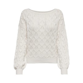 ONLY Women's Onlbrynn Life Structure L/S Pul KNT Noos Pullover, Cloud dancer