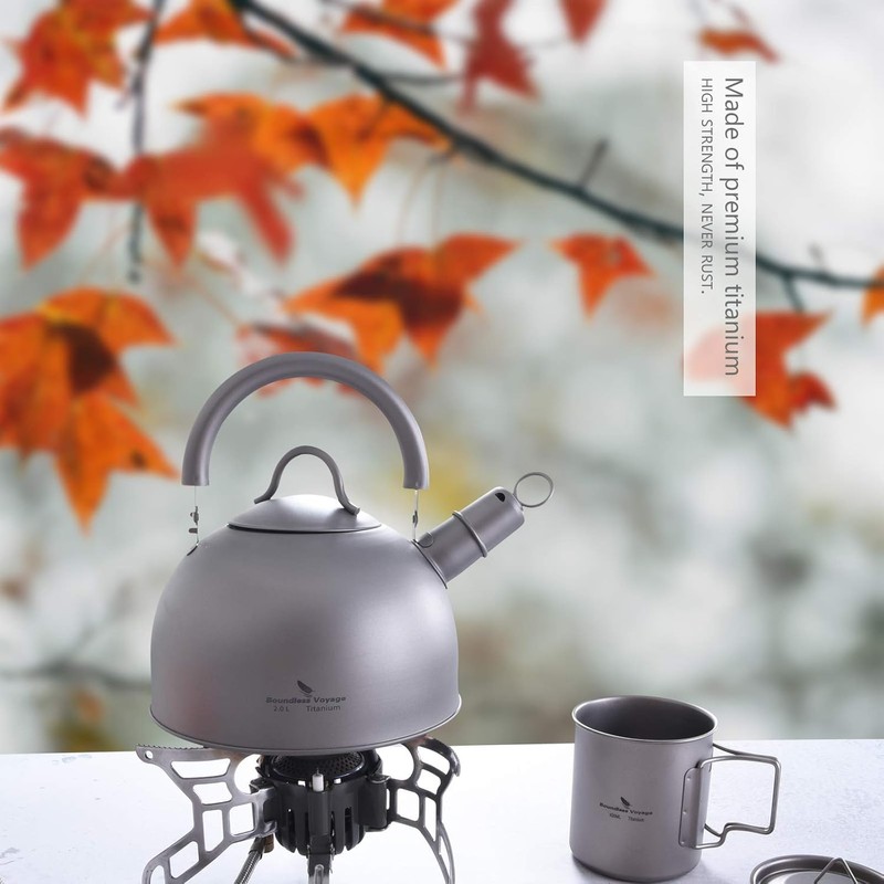 Boundless Voyage Titanium Kettle, Whistling Type, 0.6 gal (2.0 L),
