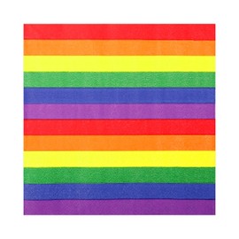 Tabanzhe 20Pcs Rainbow Napkins,Square Party Serviettes,Tableware Accessory for Birthdays,Father's Day,Graduation and All Occasions