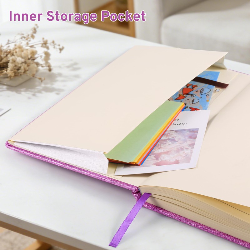 Yonavita Purple Glitter Diary with Lock & Key, No-Shed Sparkle