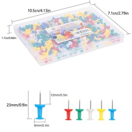 Miecux 100pcs Push Pins for Cork Board, Cork Board Pins for Cork Board, Assorted Color Push Pins for Office School & Personal Use, Colorful Thumb Tacks for Wall Hangings, Standard Size Push Pin Tacks