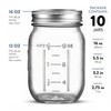 16 oz - 5-Pack Regular Mouth Glass Jars with Lid