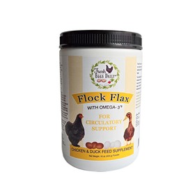FRESH EGGS DAILY Flock Flax Feed Supplement Vitamins for Backyard Chickens and Ducks 16oz