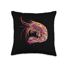 Cherry Shrimp Psychedelic Throw Pillow