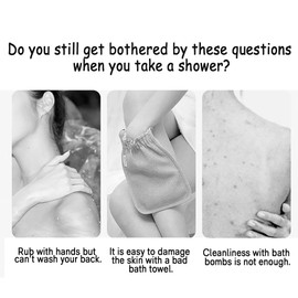 Shower Back Brush for Body Scrub, Back Scrubber, Double-Sided Bath Brush, Back Brush for Showering, Shower Body Brush, Back Shower Sponge (Pink)