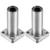 sourcing map LMK8UU Extra Long Square Flange Linear Ball Bearings,