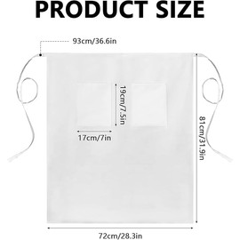 LYCN 4 Pcs White Chef Waist Aprons Half Bistro Fabric Apron with 2 Pockets for Servers Chef Waitress Men Women