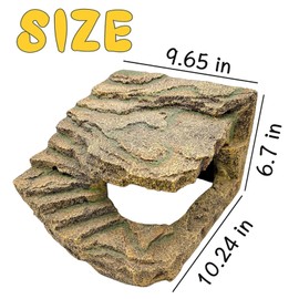 Tfwadmx Large Turtle Basking Platform, Bearded Dragon Hide, Reptile Cave Hideout with Basking Area, Turtle Tank Accessories for Lizards,Geckos,Tortoises,Frogs,Newts