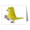 Note Cards (10 Pack) Dinosaur Playing Soccer