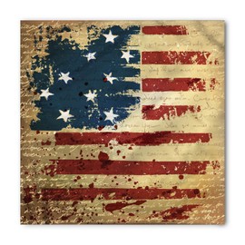 Lunarable Unisex Bandana, American Flag Vintage National Art, Beige Ruby