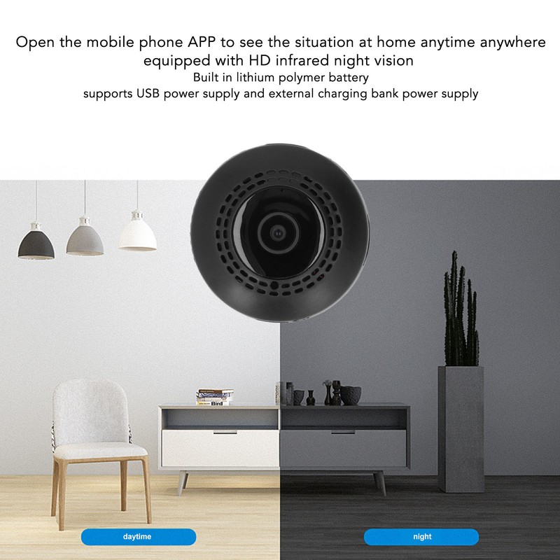 Security Camera ABS Plastic 300mah Household HD Infrared Night Vision