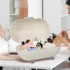 Angoily White Metal Bread Box with Lid Kitchen Bread Countertop