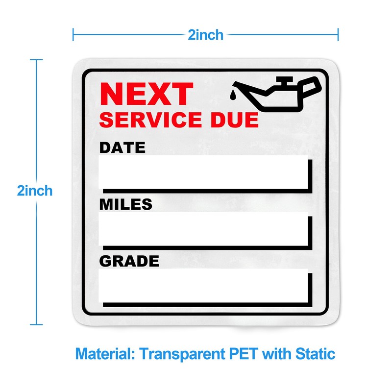 for Oil Change Sticker Static Cling, Clear Stickers 120 Pcs