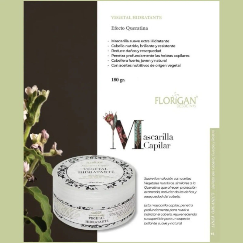 Mascarilla Capilar Vegetal Hidratante 180gr Florigan
