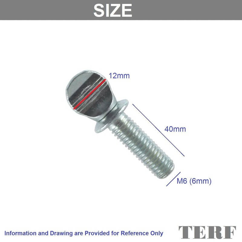 TERF® M6 X 40mm Thumb Screw Wing Bolt M6 (6mm)