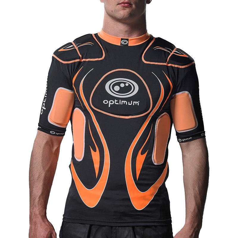 OPTIMUM Boys Unisex Senior Inferno Protective Top, Black, XX-Large, Black/Orange