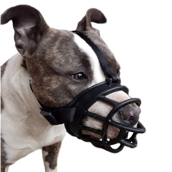 LUCKYPAW Dog Muzzle, Soft Basket Muzzle for Medium Large Dogs,