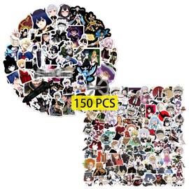 Pounchi Clover Anime Stickers (150 Pcs) Gifts Decor Cartoon Stickers for Kids Teens for Computers Laptop Skateboard Guitar Luggage Vinyl Decal