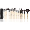 Set profesional de 24 piezas brochas para maquillaje (Madera Original)