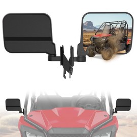XATVXUTV UTV Side Mirrors for Honda Pioneer 520 21-25/500 15-23, Adjustable Rearview Mirror Wide Foldable Side Rear View Mirrors for Honda Pioneer 520 2021-2025/500 2015-2023 Accessories, 2PCS