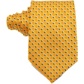 Geotae Zerun New Classic Men's Plaids Checks Silk Tie Necktie (Golden)