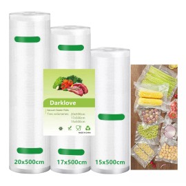 Darklove Bolsas Para Sellar Alimentos Al Vacío, 3 Rollos