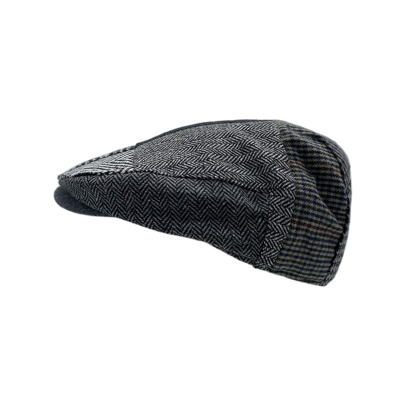 DAIDEM Multi Pattern Patchwork Wool Blend Gatsby Newsboy Ivy Hat