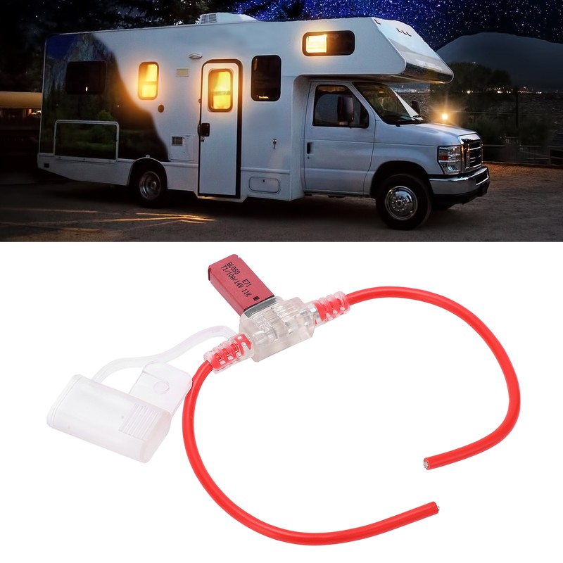 31.5cm 12AWG Car Fuse Holder TPE PVC with Manual Reset