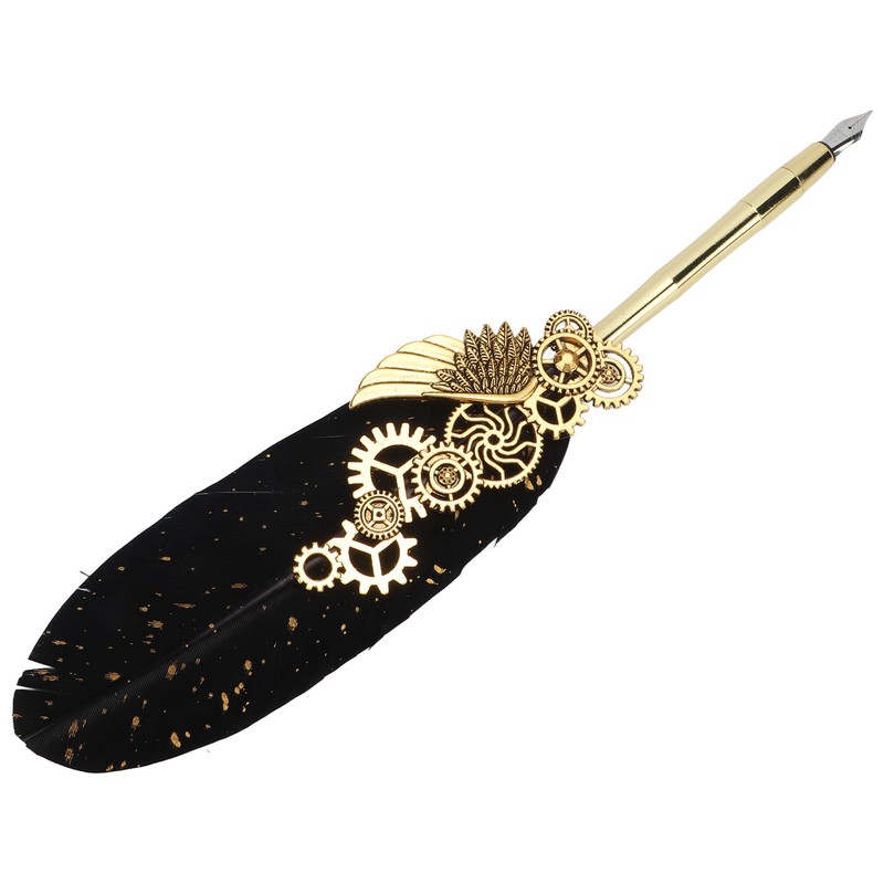 Feather Pen Business Fire Lacquer Stamp European Retro Style Sprinkled