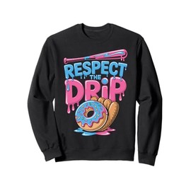 Baseball Drip Ice Cream Sprinkles Youth Boys Baseball Glove Sweatshirt