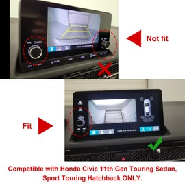 Xotic Tech Stereo Audio Volume Control Switch Knob Cover Surrounding Ring Decoration Compatible with Honda Civic 11th Gen Touring Sedan, Sport Touring Hatchback ONLY (Silver)