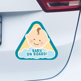 K007 | Baby on Board Sticker Baby Sticker Car Sticker Car Sticker Vinyl Baby on Board Girl Boy Girl (V2 Boy, Blue)