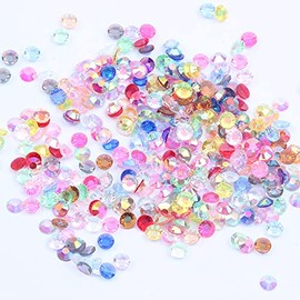 MajorCrafts 3000pcs 3mm ss12 Transparent AB Flat Back Round 14 Facets Resin Rhinestones Arts and Crafts Embellishment Gems (Clear Mixed AB T00)