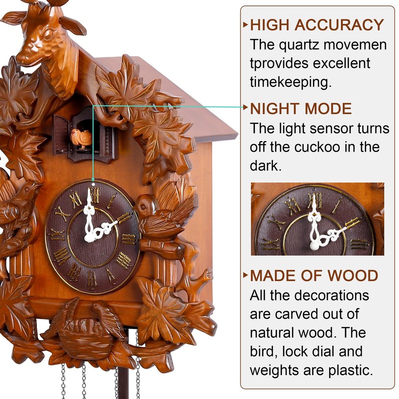 Kendal Large Handcrafted Wood Cuckoo Clock MX015-2