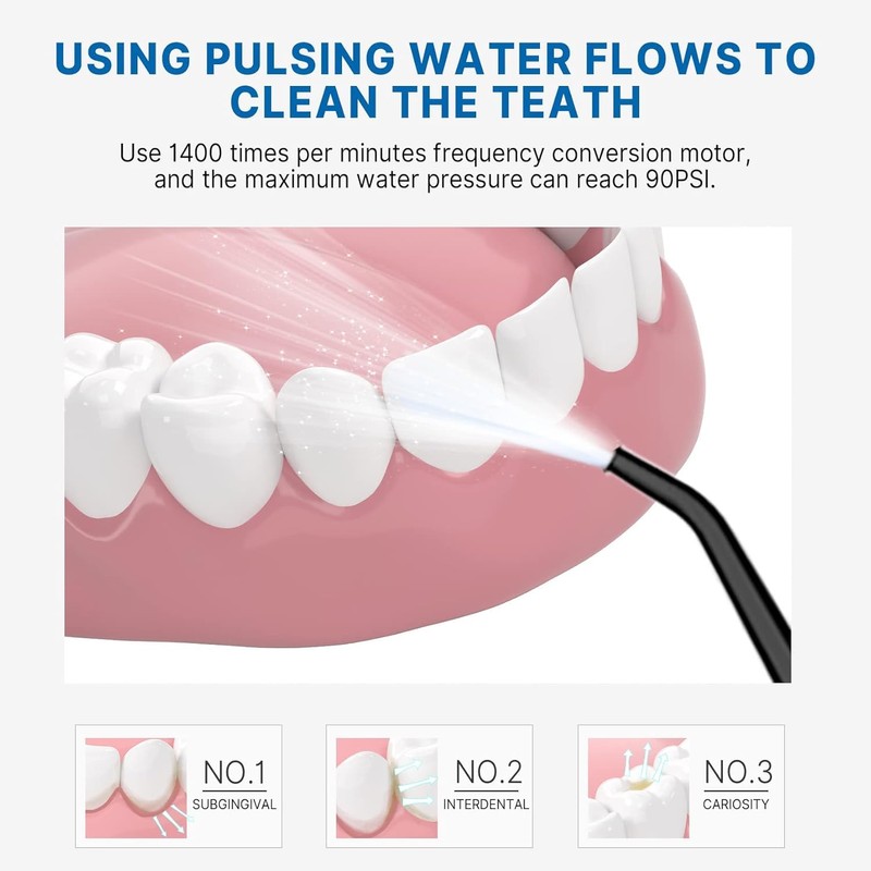 6 Nozzles for Sawgmore TH2D4 Oral Irrigator Black