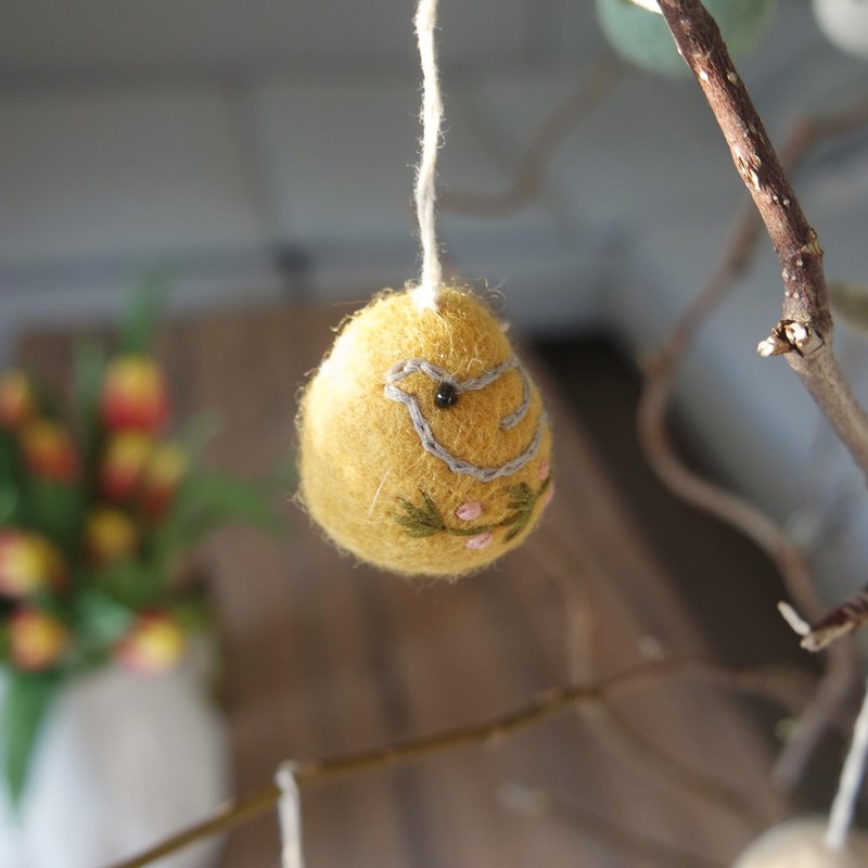 Gry & SIF Embroidered Easter Pendant Eggs, Easter, Felt Eggs,
