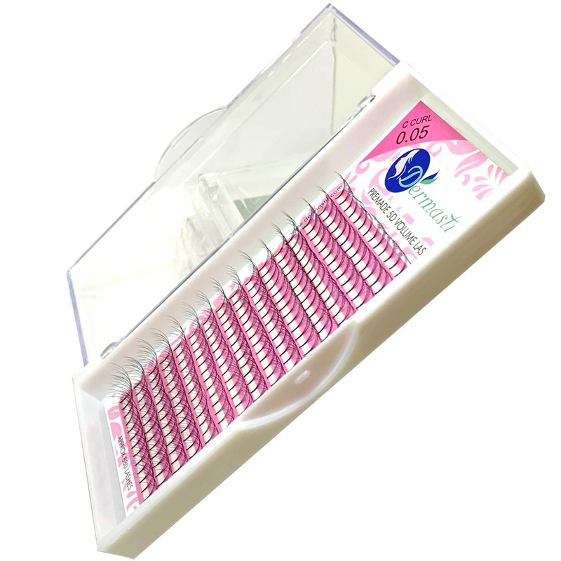 Dermastil 5D Premade Handmade Volume Eyelashes, C Curl, Thickness 0.05