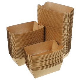 GANAZONO 100pcs Kraft Paper Fast Food Snack Box Lids for Boys and Girls Thermal Food Containers