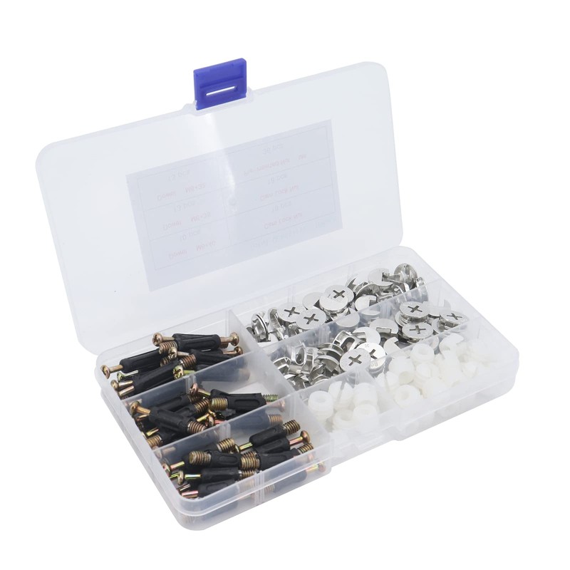 Yuhtech Cam Bolt Nut Dowel, 108 Pcs Flat Furniture Connector