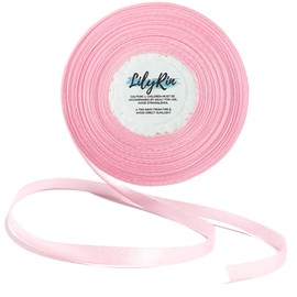 LilyRin Pink Ribbon 1/4 Inches 36 Yards Roll Perfect for Scrapbooking Art Wedding Wreath Baby Shower Packing Birthday Wrapping Christmas Gifts Projects Floral Hair Balloons Bouquet