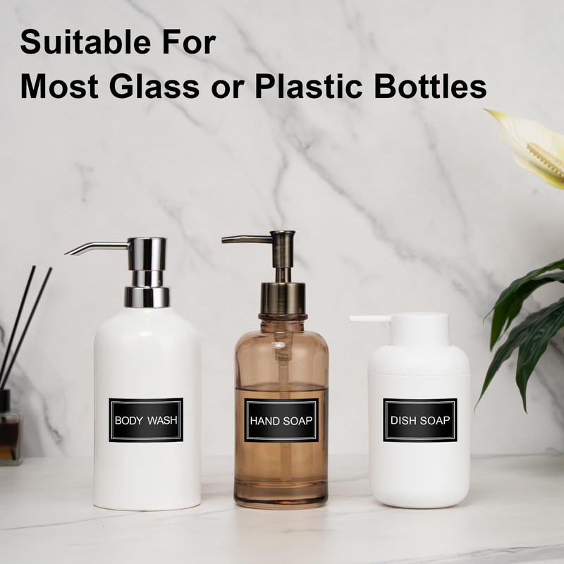 Waterproof Labels for Bottles Bathroom Kitchen 24 PCS Minimalist Organization