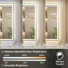 FTOTI LED Bathroom Mirror, 20x28 Inch Frontlit & Backlit Gold