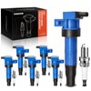 A-Premium Set of 6 (Blue) Ignition Coil Pack and Iridium