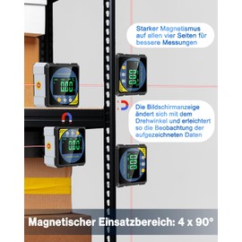 Digital Laser Protractor, Lytool Inclinometer Laser Spirit Level with Four-Sided Magnet, Double-Sided Laser LCD Display, Type-C Interface, Magnetic Bevel Box for Woodworking, Construction, DIY